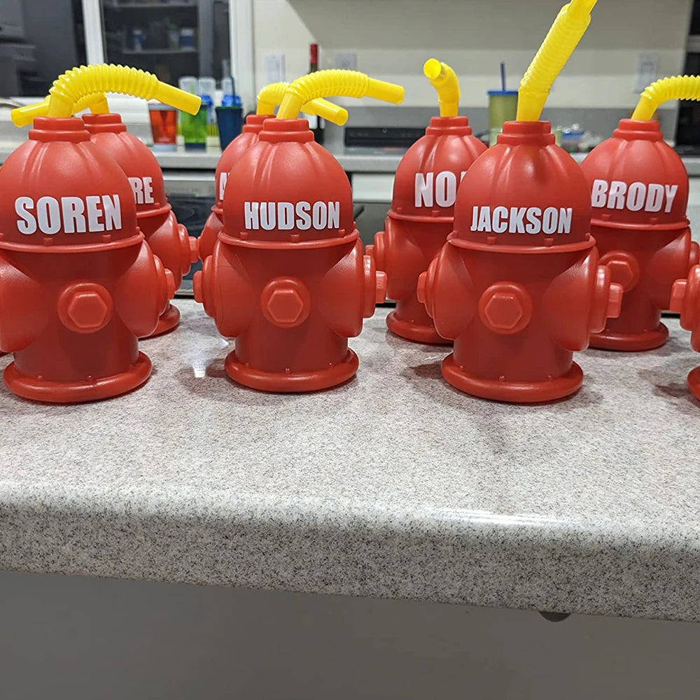 12pcs Straw Fire Hydrant Cups