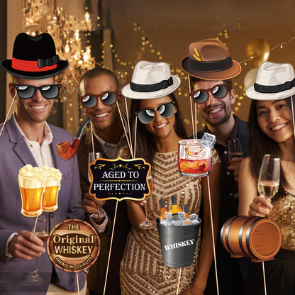 25pcs, Whiskey Beer Photo Booth Props